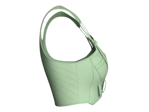 Girls Sage Crop Bralette Top 3D Model