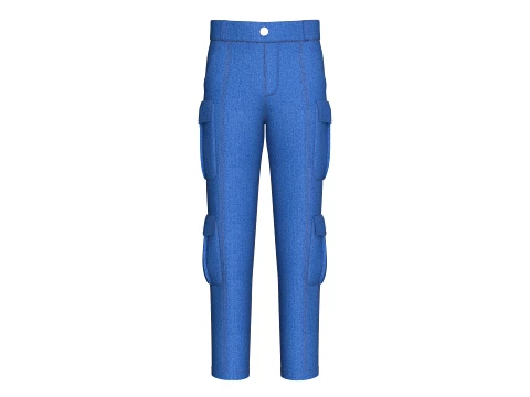 Men Cargo Pocket Denim Pant 3D 모델