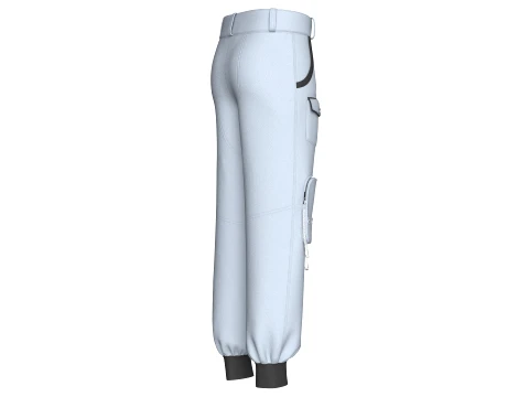 Men Cargo Pocket Jogger With Chains 3D Model