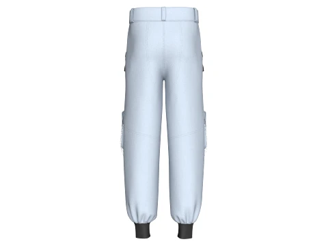 Men Cargo Pocket Jogger With Chains 3D Model