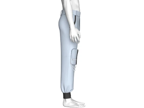 Men Cargo Pocket Jogger With Chains 3D Model