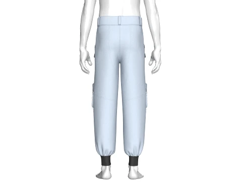 Men Cargo Pocket Jogger With Chains 3D Model