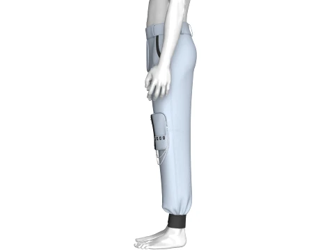 Men Cargo Pocket Jogger With Chains 3D Model