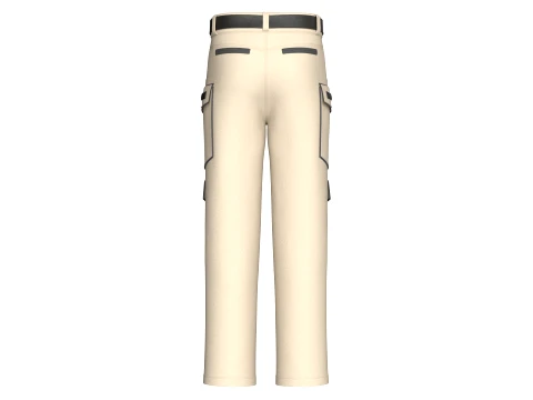 Men Cargo Pocket Pant With Black Belt 3D Model