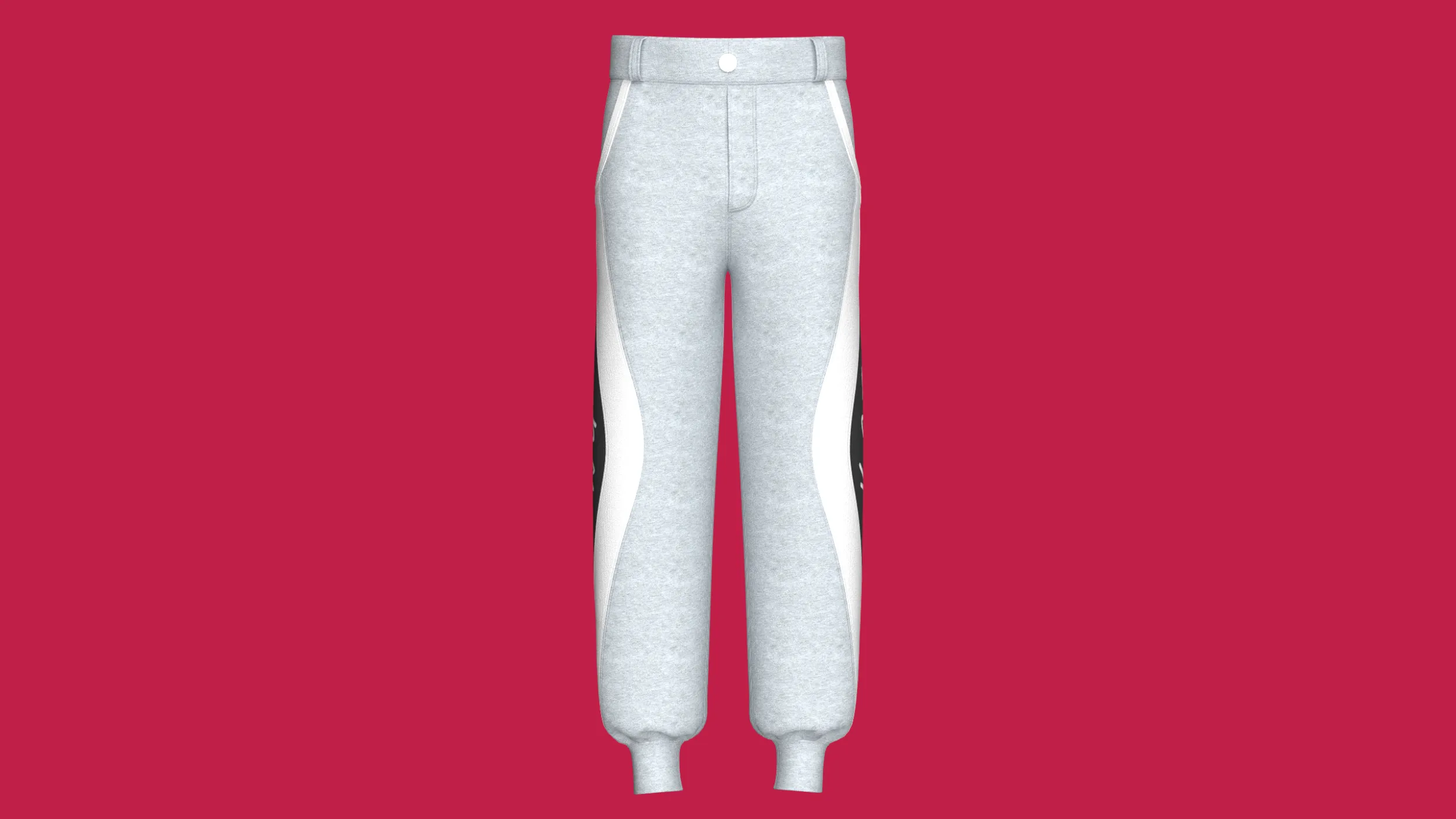 Men Color Black Curved Panel Jogger 3D Model .c4d .max .obj .3ds .fbx .stl .blend 