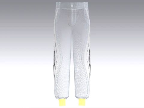 Men Color Black Curved Panel Jogger 3D Model