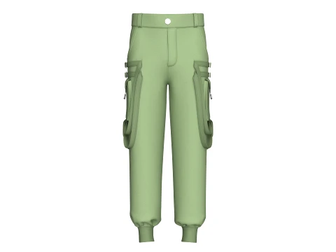 Men Straps Cargo Jogger With Pocket 3D 모델