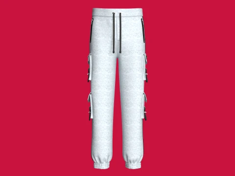 Men Multi Cargo Pocket Jogger With Patch 3D Modell