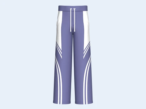 Men Wide-Leg Sweatpant With Striped 3D Modell