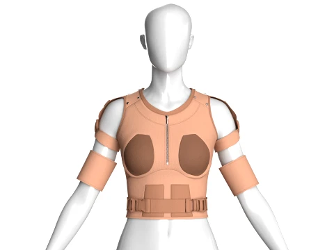 Girls Crop Top With Front Center Zipper 3D Modell