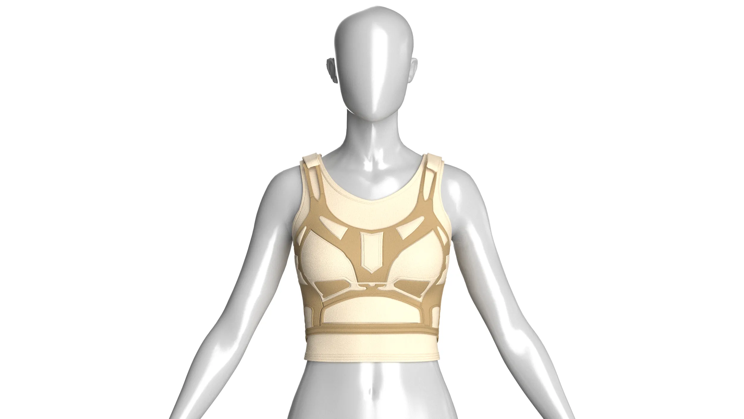 Girls Crop Top With Harness Piping 3D Model .c4d .max .obj .3ds .fbx .stl .blend 