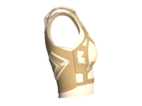 Girls Crop Top With Harness Piping 3D Model
