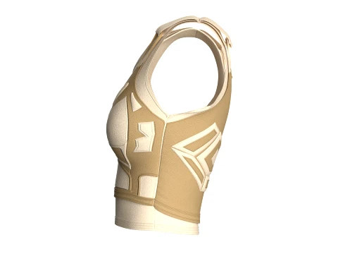 Girls Crop Top With Harness Piping 3D Model
