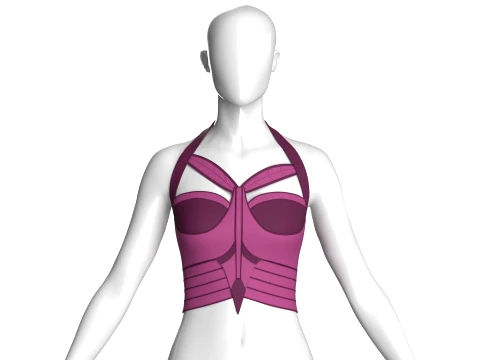 Girls Halter Bustier Crop Top 3D Modell