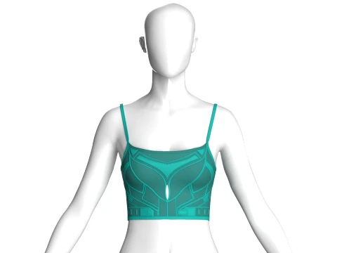 Girls Sleeveless Crop Top With Panel Print 3D Modell