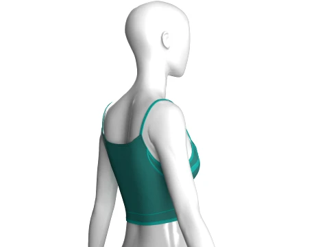 Girls Sleeveless Crop Top With Panel Print 3D Model