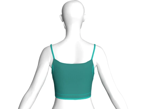 Girls Sleeveless Crop Top With Panel Print 3D Model