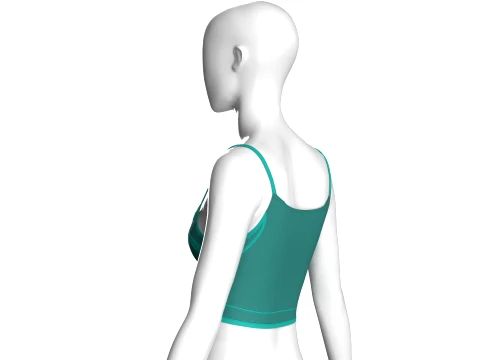 Girls Sleeveless Crop Top With Panel Print 3D Model