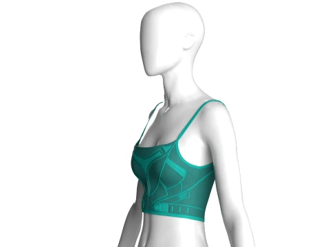 Girls Sleeveless Crop Top With Panel Print 3D Model