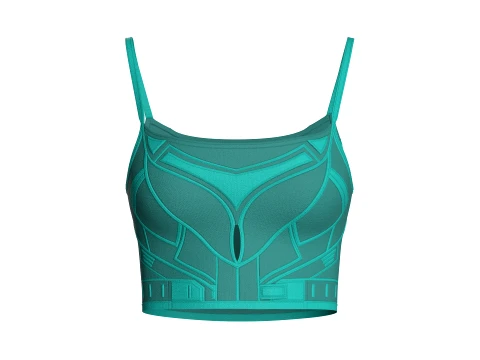 Girls Sleeveless Crop Top With Panel Print 3D Model