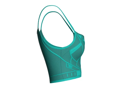 Girls Sleeveless Crop Top With Panel Print 3D Model