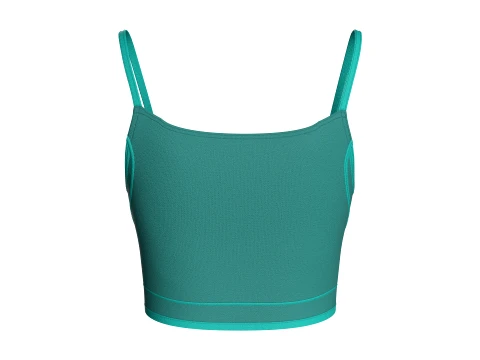 Girls Sleeveless Crop Top With Panel Print 3D Model