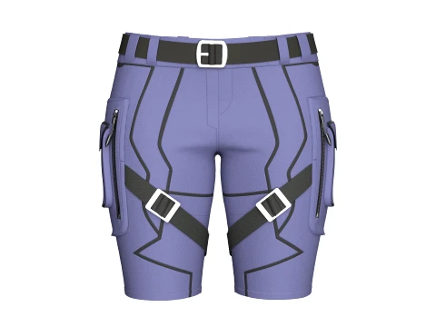 Girls Tactical Shorts With Buckle Straps 3D Model
