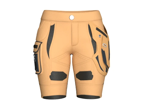 Girls Tactical Shorts With Leather 3D Model