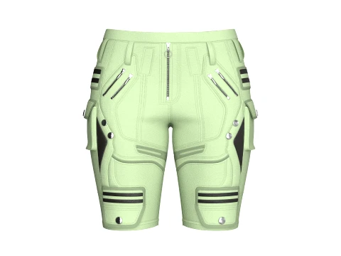 Girls Tactical Shorts With Multi Zip Pocket Modelo 3D