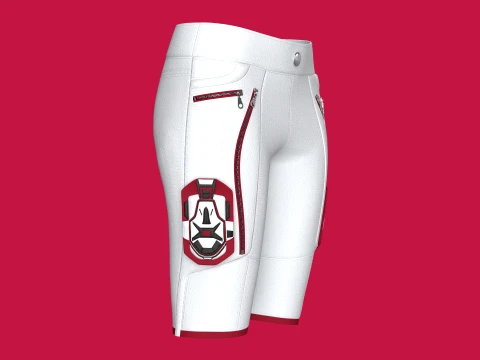 Girls White Shorts With Dual Curved Zip Pocket 3D Model