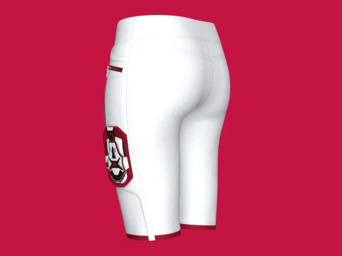 Girls White Shorts With Dual Curved Zip Pocket 3D Model