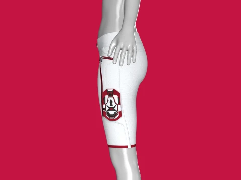Girls White Shorts With Dual Curved Zip Pocket 3D Model