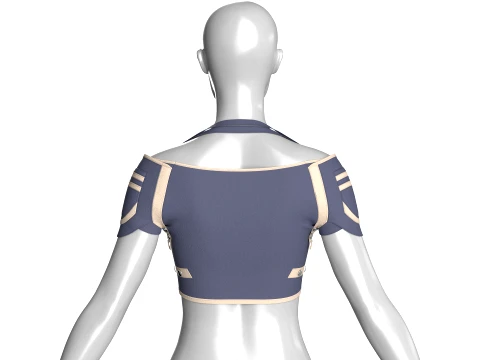 Girls Off-Shoulder Two Ton Crop Top 3D Model