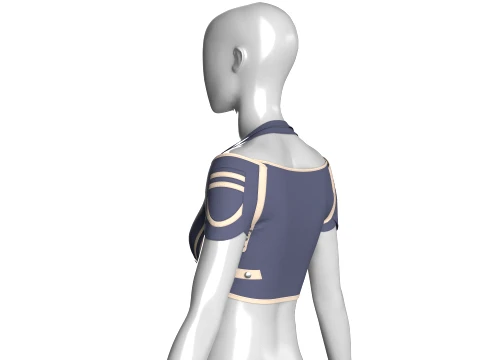 Girls Off-Shoulder Two Ton Crop Top 3D Model