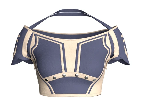 Girls Off-Shoulder Two Ton Crop Top 3D Model