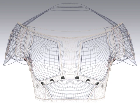 Girls Off-Shoulder Two Ton Crop Top 3D Model