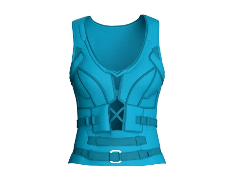 Girls Criss-Cross Front Cutout Vest Modelo 3D