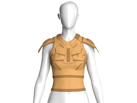 Girls Sleeveless Top With Shoulder Pauldrons Modelo 3D
