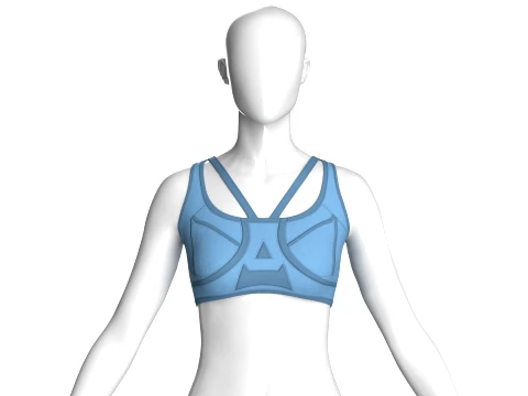Girls Sports Bra With Caged Straps Modelo 3D