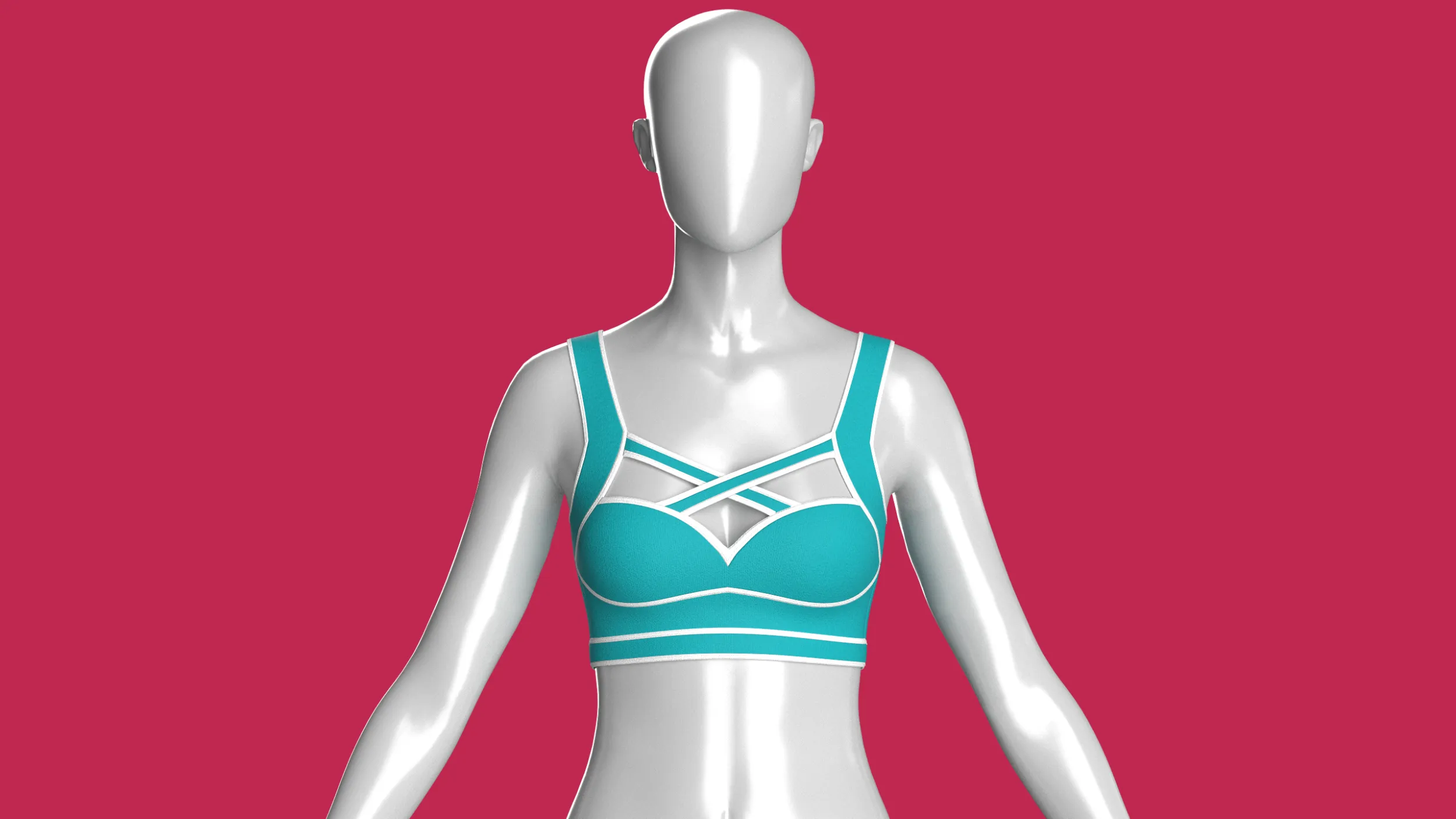Girls Bralette Top With Criss-Cross Straps 3D Model .c4d .max .obj .3ds .fbx .stl .blend 
