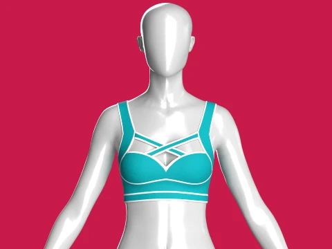 Girls Bralette Top With Criss-Cross Straps Model 3D