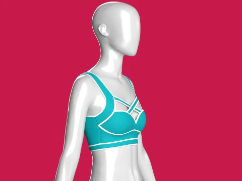 Girls Bralette Top With Criss-Cross Straps 3D Model