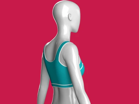 Girls Bralette Top With Criss-Cross Straps 3D Model