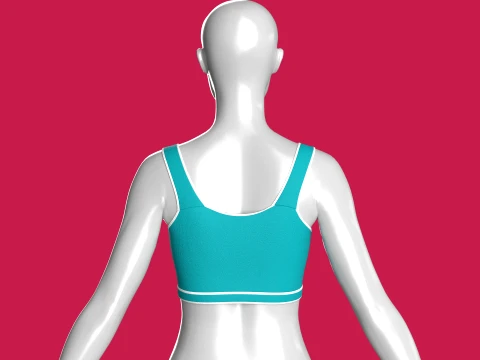 Girls Bralette Top With Criss-Cross Straps 3D Model