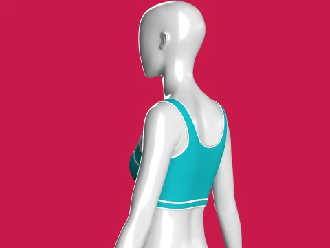 Girls Bralette Top With Criss-Cross Straps 3D Model