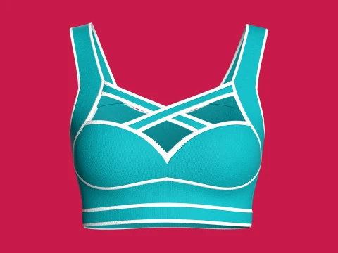 Girls Bralette Top With Criss-Cross Straps 3D Model