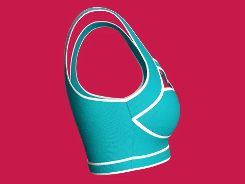 Girls Bralette Top With Criss-Cross Straps 3D Model