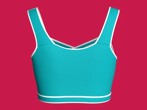 Girls Bralette Top With Criss-Cross Straps 3D Model