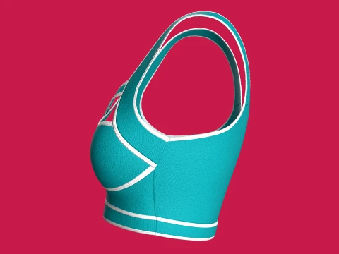 Girls Bralette Top With Criss-Cross Straps 3D Model