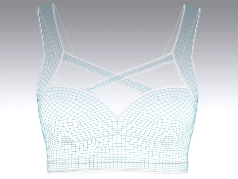 Girls Bralette Top With Criss-Cross Straps 3D Model
